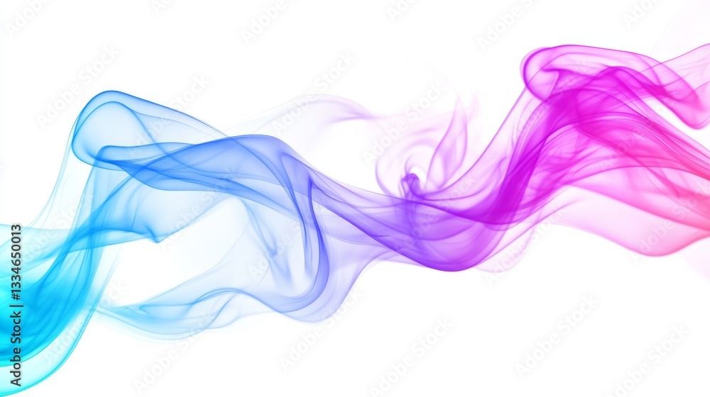 Poster elegant and mesmerizing abstract vapor trails gracefully flowing with vibrant gradient colors of blu