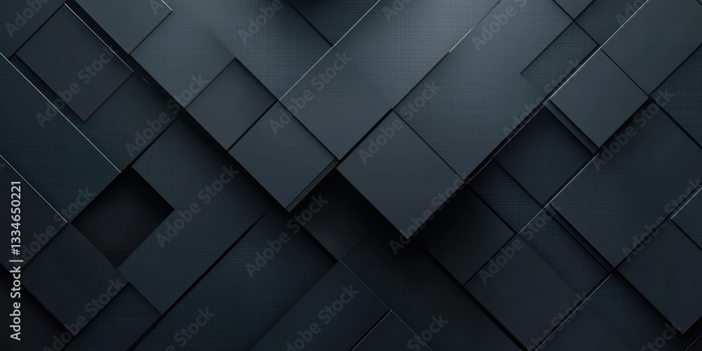 Poster black abstract geometric pattern with overlapping rectangles and stripes in monochrome luxury style