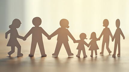 paper people holding hands