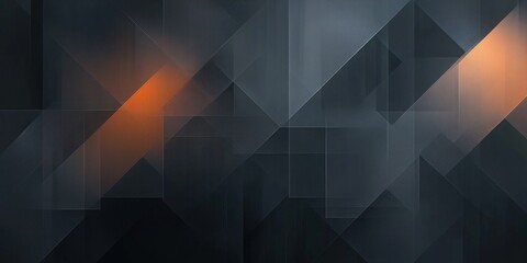 Fototapeta premium Luxury Black Abstract Geometric Pattern with Overlapping Squares and Gradient Lighting