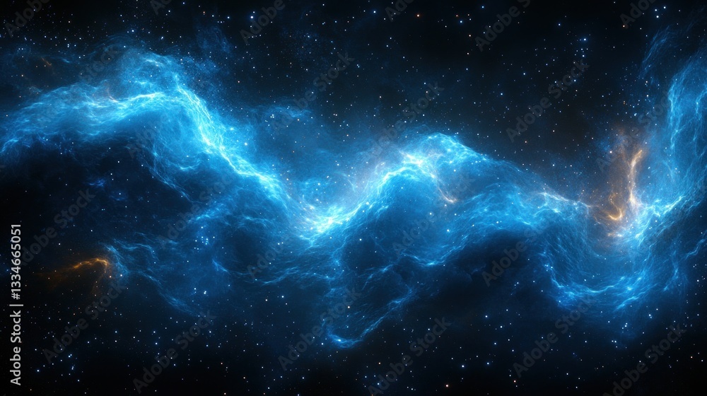 Poster futuristic digital mesh structures and glowing particles in sci-fi design