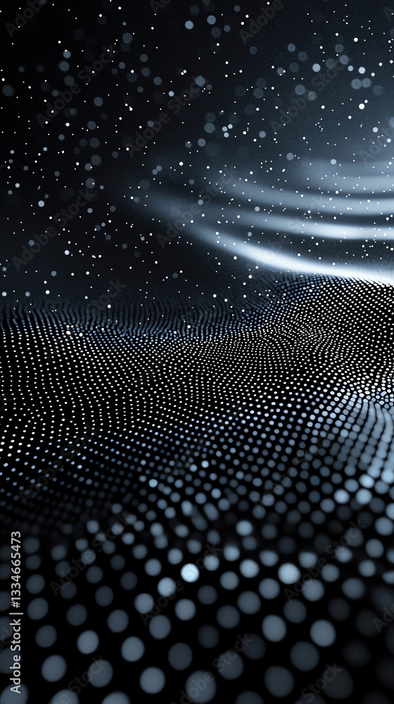 Poster minimalist dark background with subtle geometric patterns and dots