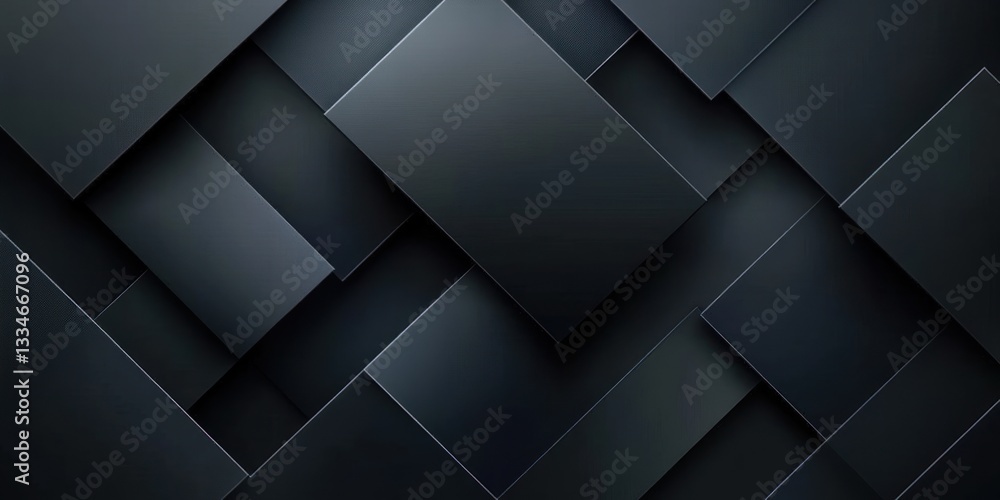 Poster abstract geometric design black minimalist pattern with smooth gradients and soft lighting