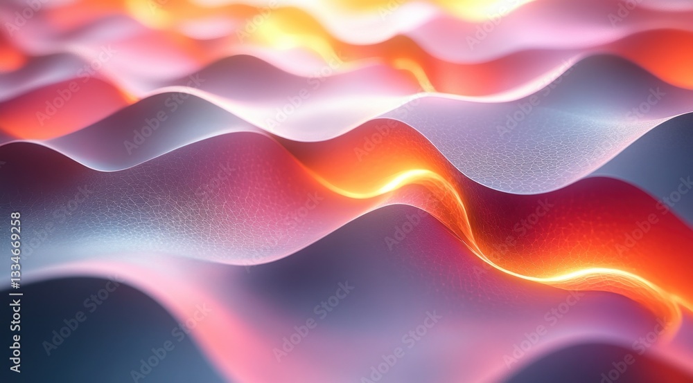Poster abstract medical technology background with hexagons and wave patterns in soft pastel colors