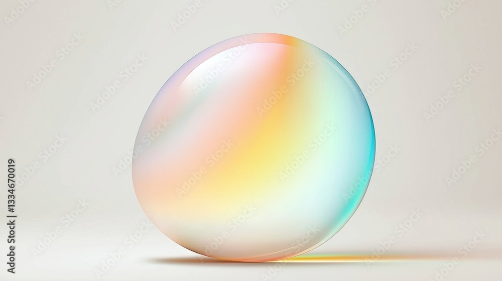 Poster a shiny, translucent sphere with a gradient of colors.