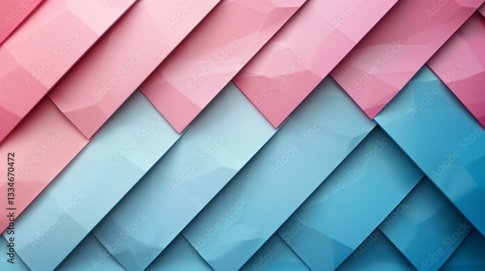 Aufkleber elegant diagonal arrangement of textured pink and blue paper tiles creating a modern abstract backgr