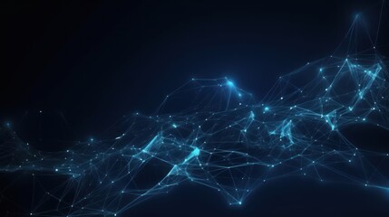 Global Network Connection Abstract Digital Art Visualization of Big Data and Social Communication in Technology