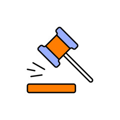 Resolution Icon Featuring Gavel for Conflict Resolution.