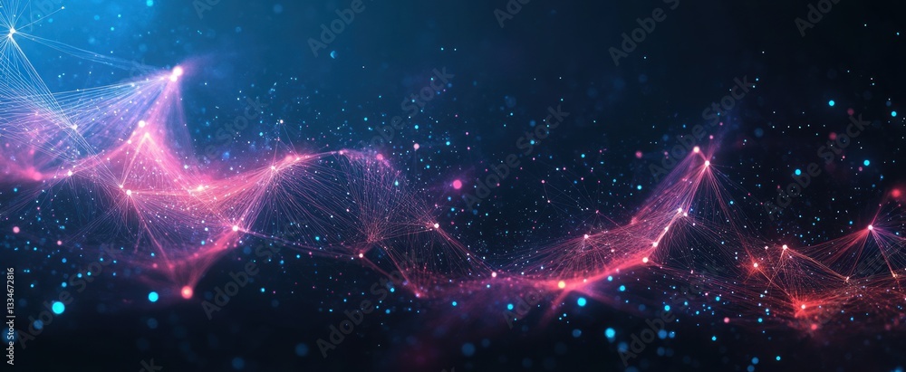 Poster global network connectivity visualization big data technology abstract digital art futuristic geomet