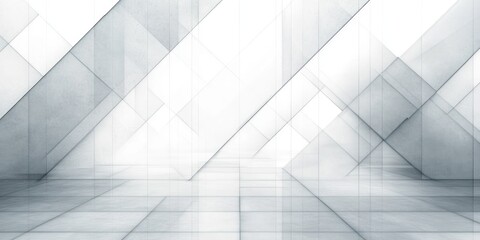 Obraz premium Abstract Minimalistic White and Gray Geometric Background with Intersecting Lines and Patterns for Modern Design