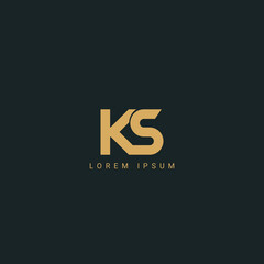Abstract Minimal Artistic Letter KS SK Logo Design. Initial Based Letter Logo Symbol
