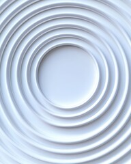 Obraz premium Stylish concentric circular design in white, perfect for modern backgrounds or patterns.