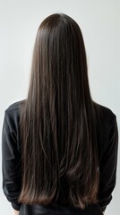 The image with long hair on a light background will be suitable for advertising cosmetics, beauty salons, as well as for blogs about health and hair care.