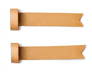Two tan paper craft labels on white background