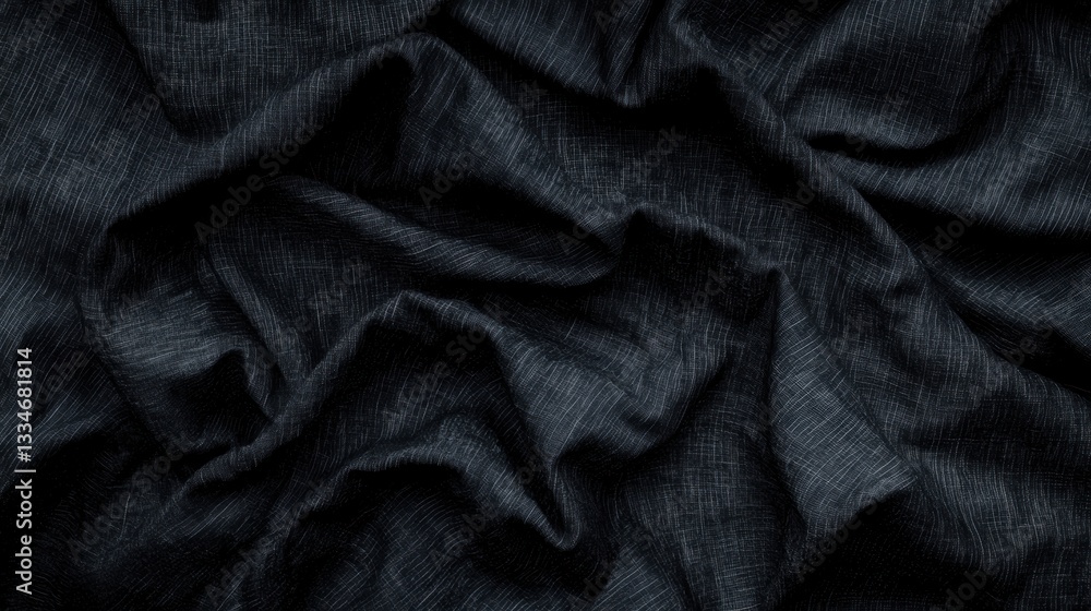 Poster a close-up view of a dark blue fabric with a subtle texture.