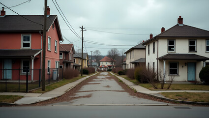 Flat Series of abandoned homes in neighborhood a stark reminder of housing crisis fallout urban decay and vacancy concept as Series of abandoned homes in neighborhood a stark reminder of housing crisi