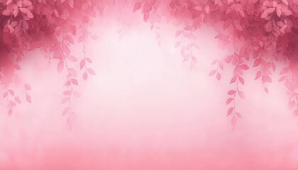 Fototapeta premium Pastel Pink Background with Soft Foliage and Light White Clouds for Elegant Floral Design