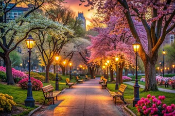 Springtime City Park Night Walk: Low Light Nature Photography