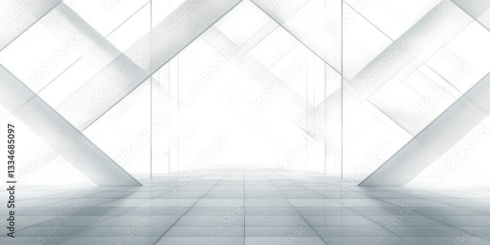 Poster abstract geometric background with white and gray translucent lines and shapes for modern design