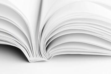 Opened Spiral Binding Notebook with Blank Pages Isolated on a White Background