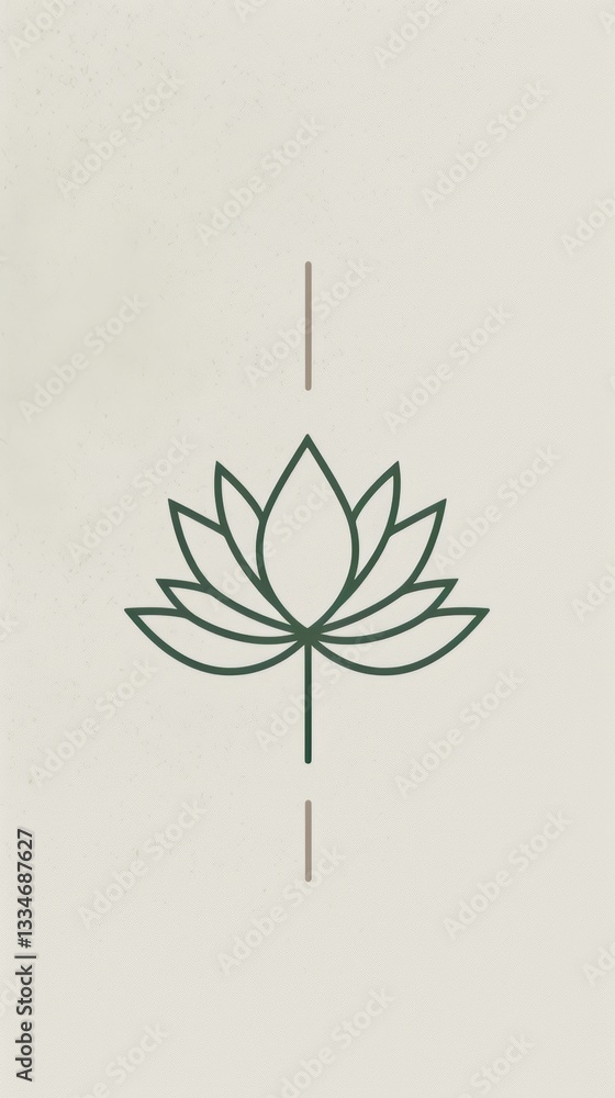 Aufkleber minimalistic symbol representing calming and trustworthy concepts with muted green and white color p