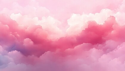 Fototapeta premium Soft Pastel Pink Watercolor Clouds Abstract Background Dreamy Airy Gentle Elegant Painting