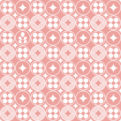 Pink Floral Geometric Pattern Seamless Design Elegant Style