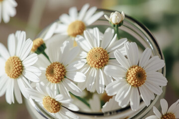 Fototapeta premium Vibrant Daisies in a Glass
