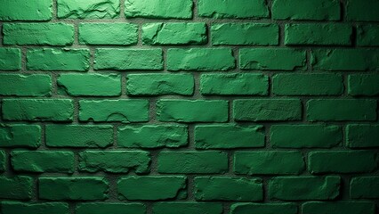 Textured Green Brick Wall Background for Creative Projects