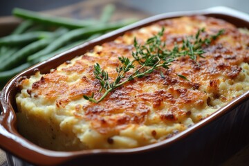 Savory Lentil Loaf Dinner with Creamy Mashed Potatoes and Fresh Green Beans