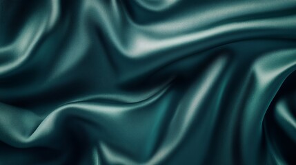 Obraz premium Elegant teal fabric with flowing folds creating a luxurious texture and subtle color variations for sophisticated backgrounds.
