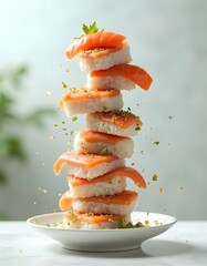 Creative Tower of Flying Sushi - High Detail Magazine Cover Design