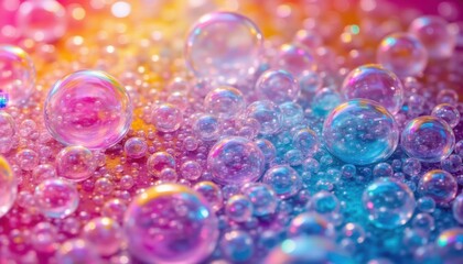 Bubbles and Colors: Create a close up shot of bubbles rising through colorful liquid, capturing the refraction of light through the bubbles and ripples.