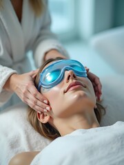 young woman relaxing in spa