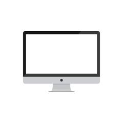 Monitor Mockup Display Vector, Line Art Gaming Monitor Icon, Minimalist Screen Illustration, All in One Computer Vector Illustration