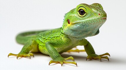 Fototapeta premium Green Lizard Close-up Studio Shot