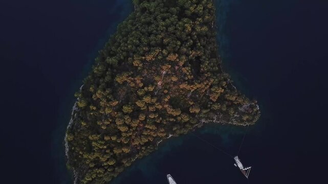 Mljet National Park: Sunset Over Soline Bay Drone Clip