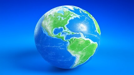 Fototapeta premium 3D model of Earth showing North and South America.