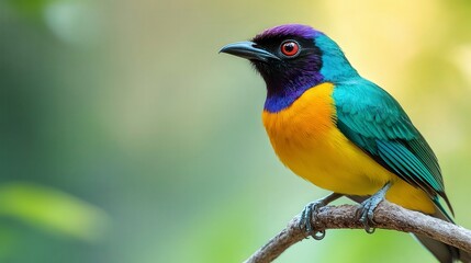 Obraz premium close up of bird is sitting on the bench in the nature, bird in the nature