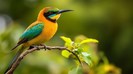 Obraz premium close up of bird is sitting on the bench in the nature, bird in the nature