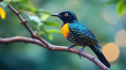 close up of bird is sitting on the bench in the nature, bird in the nature