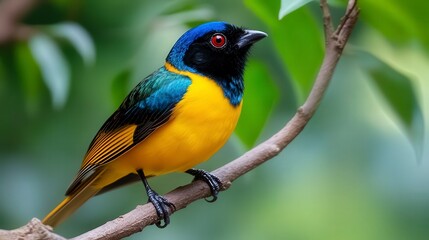 close up of bird is sitting on the bench in the nature, bird in the nature