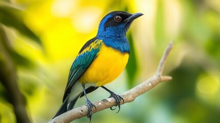 close up of bird is sitting on the bench in the nature, bird in the nature
