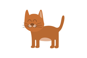 Colorful cat vector illustration. Cute and playful pet drawing for kids, digital stickers, and posters