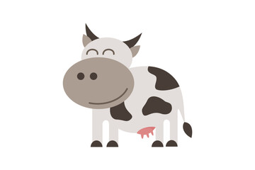 Vibrant cow vector illustration. Cute farm animal art for kids, milk branding, cow sticker, and digital design