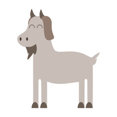 Cute goat vector illustration. Playful farm animal drawing for kids, nursery prints, and posters