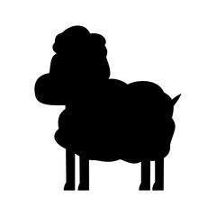 Sheep silhouette vector. Black and white simple lamb shape for farm branding, logos, and wall art