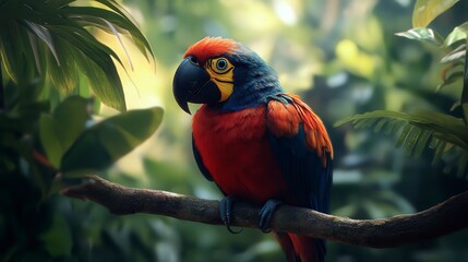 close up of bird is sitting on the bench in the nature, bird in the nature