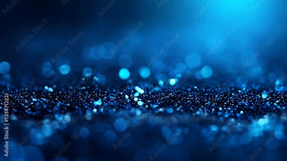 Poster blue background with a lot of small blue dots. the dots are scattered all over the background and th