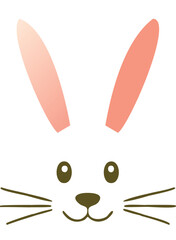 Bunny face vector illustration.  Happy white bunny face vector illustration